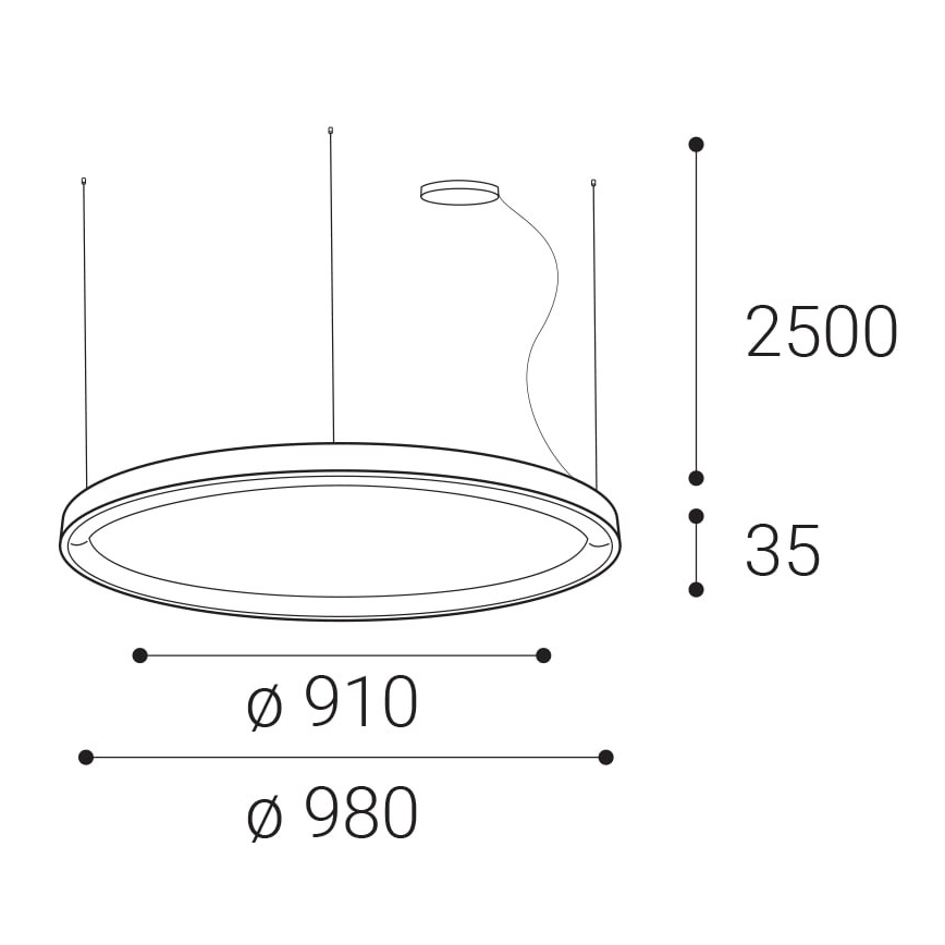 LED2 - LED Stmievateľný luster na lanku BELLA LED/80W/230V 3000K/4000K biela