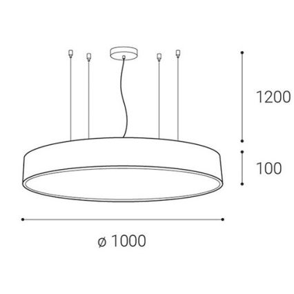 LED2 - LED Stmievateľný luster na lanku MONO LED/153W/230V 3000K/4000K biela