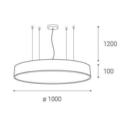 LED2 - LED Stmievateľný luster na lanku MONO LED/153W/230V 3000K/4000K čierna