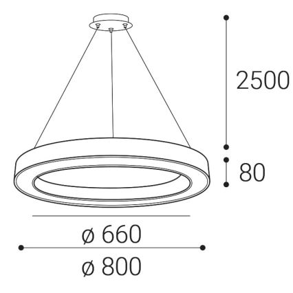 LED2 - LED Stmievateľný luster na lanku SATURN LED/60W/230V 3000K/4000K biela