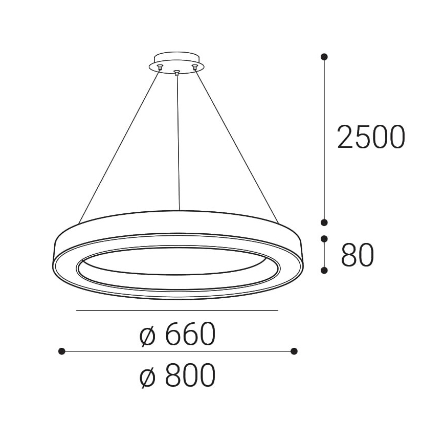 LED2 - LED Stmievateľný luster na lanku SATURN LED/60W/230V 3000K/4000K biela