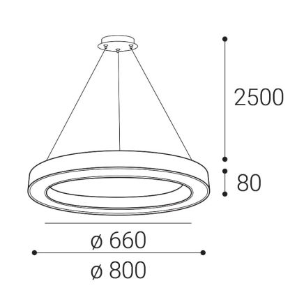 LED2 - LED Stmievateľný luster na lanku SATURN LED/60W/230V 3000K/4000K čierna