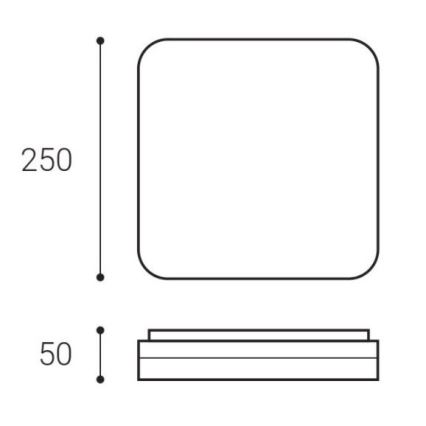 LED2 - LED Stropné svietidlo SQUARE LED/12W/230V IP54 3000/4000/5700K