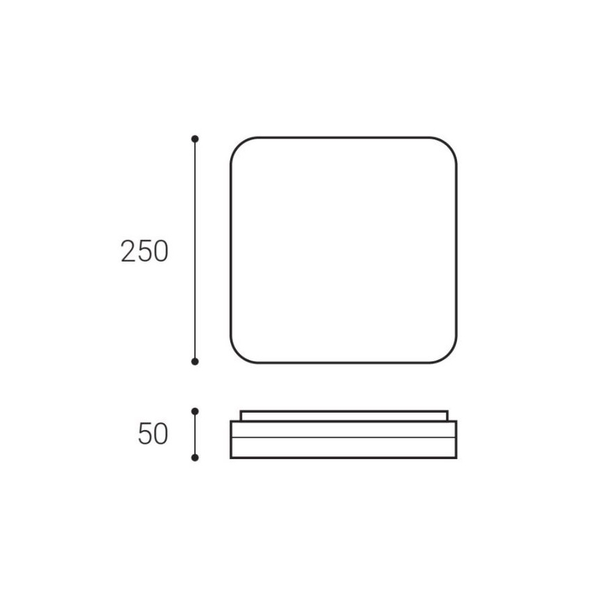LED2 - LED Stropné svietidlo SQUARE LED/12W/230V IP54 3000/4000/5700K