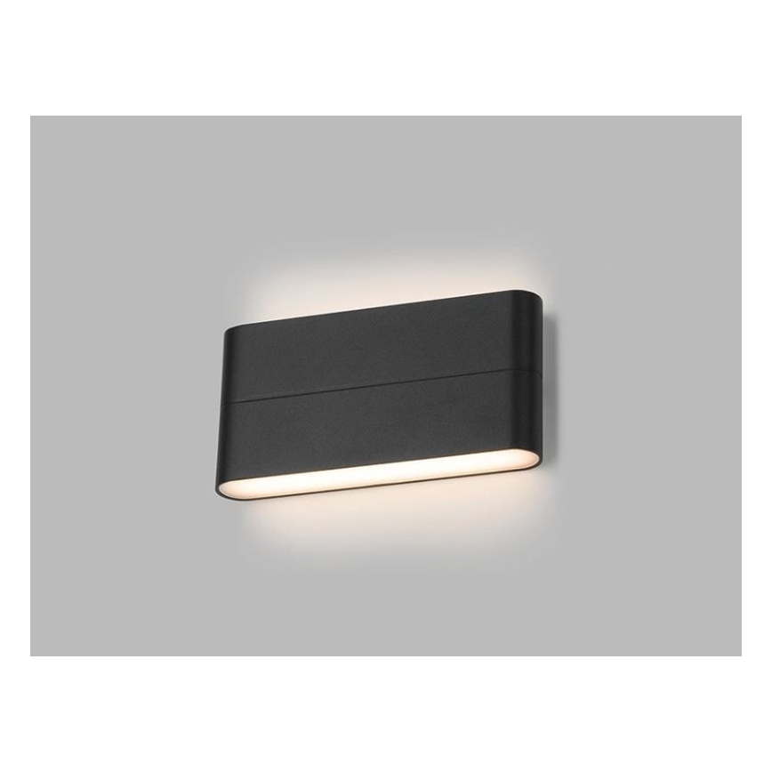 LED2 - LED Vonkajšie nástenné svietidlo FLAT 2xLED/6W/230V antracit IP54