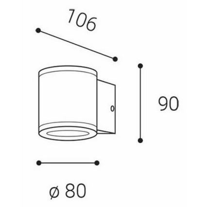 LED2 - Vonkajšie nástenné svietidlo MIDO 1xGU10/50W/230V antracit IP54