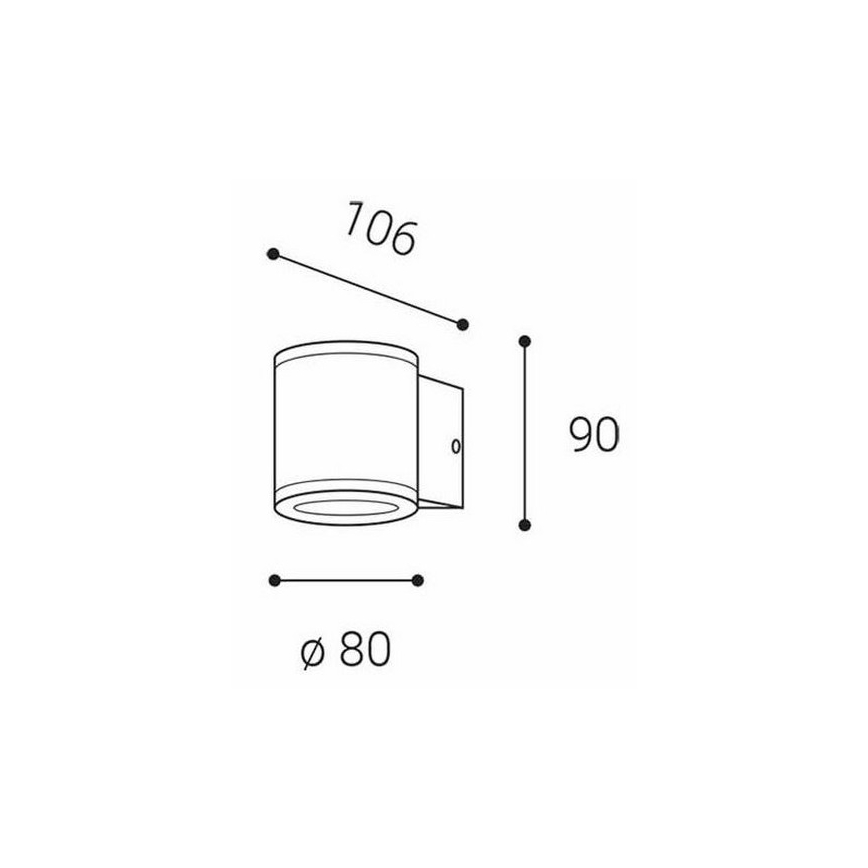 LED2 - Vonkajšie nástenné svietidlo MIDO 1xGU10/50W/230V antracit IP54