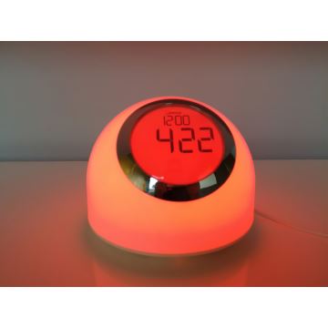 LEDKO 00424 - Budík s osvetlením LED-RGB/2,5W/USB