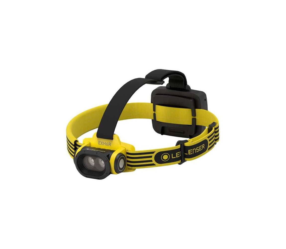 Ledlenser EXH6R - stmievateľná nabíjacia LED čelovka, 1900 mAh, IP68, 250 lm, 15 h, žltá 502041
