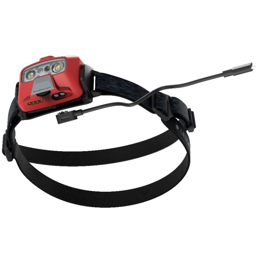 Ledlenser HF6R Core - stmievateľná dobíjateľná LED čelovka, 2000 mAh, IP68, 800 lm, 60 h, červená