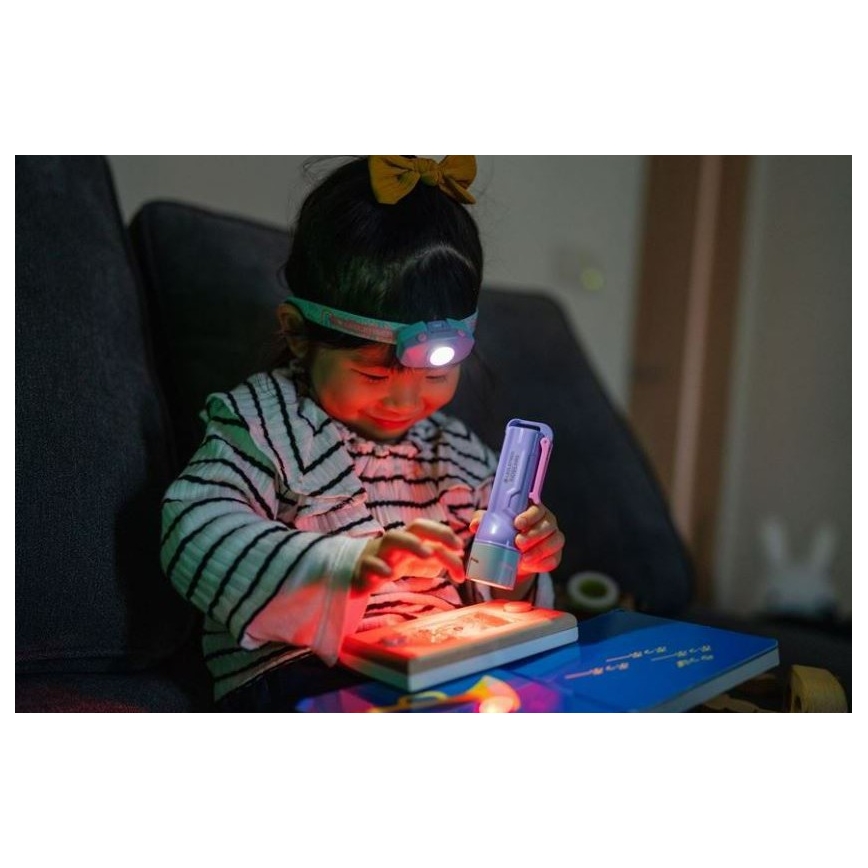 Ledlenser KIDBEAM4 RAINBOW - LED stmievateľná detská baterka LED/2xAAA IP44 fialová