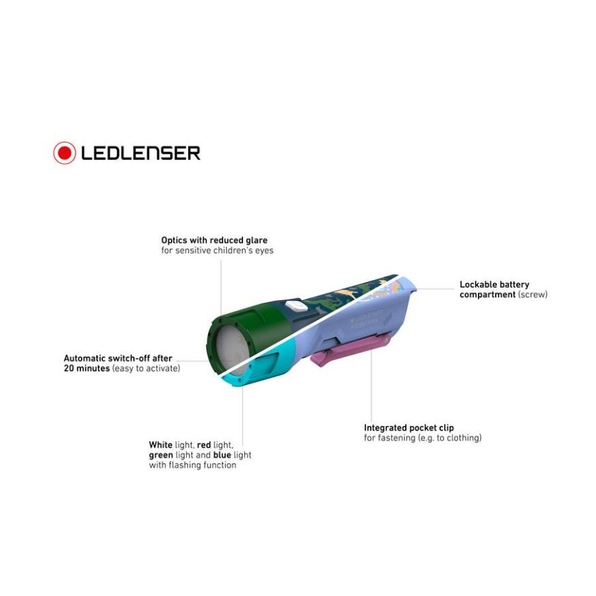 Ledlenser KIDBEAM4 RAINBOW - LED stmievateľná detská baterka LED/2xAAA IP44 fialová