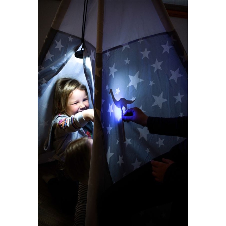 Ledlenser KIDCAMP6 DINO - LED stmievateľná prenosná lampa LED/3xAAA IP44 zelená