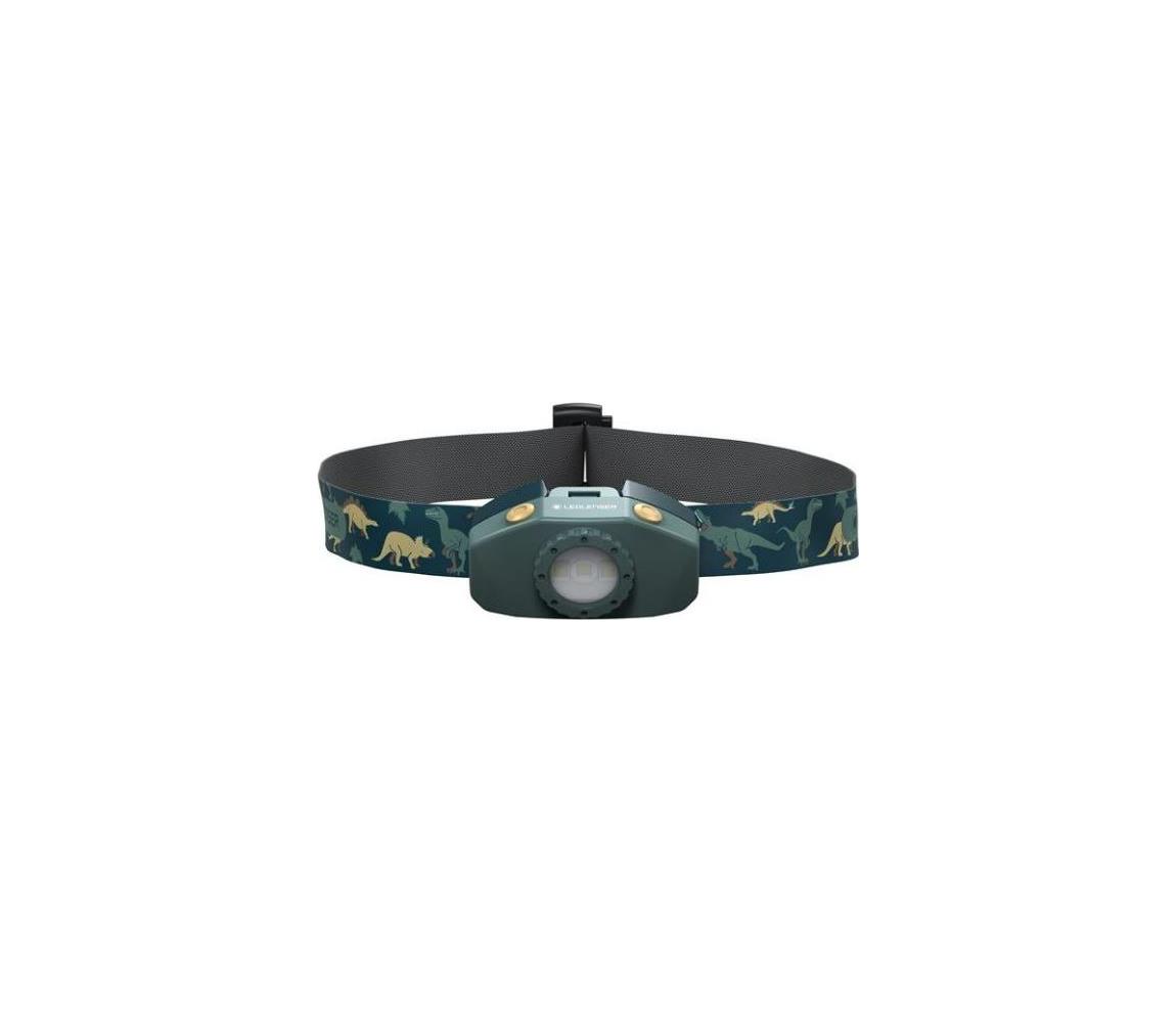 Ledlenser KIDLED2 DINO - stmievateľná detská čelovka LED/1xAAA IPX4 40 lm 20 h zelená 502537