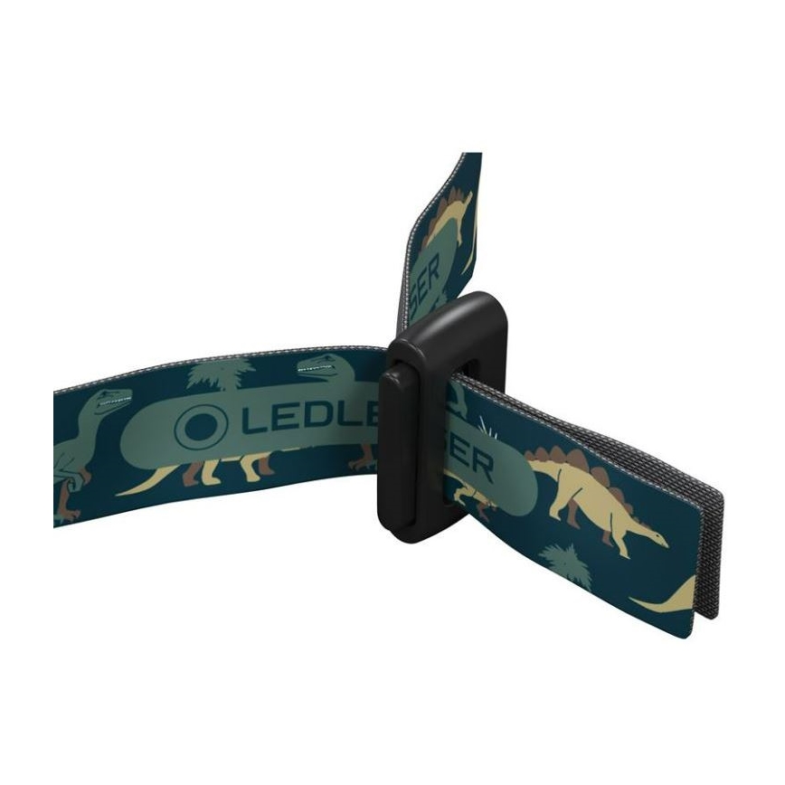 Ledlenser KIDLED4R DINO - LED stmievateľná nabíjacia detská čelovka LED/280 mAh IPX4 40 lm 18 h zelená