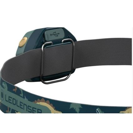 Ledlenser KIDLED4R DINO - LED stmievateľná nabíjacia detská čelovka LED/280 mAh IPX4 40 lm 18 h zelená