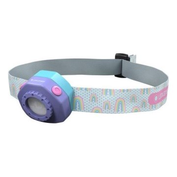 Ledlenser KIDLED4R RAINBOW - LED stmievateľná nabíjateľná detská čelovka LED/280 mAh IPX4 40 lm 18 h fialová