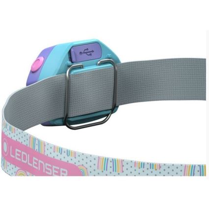 Ledlenser KIDLED4R RAINBOW - LED stmievateľná nabíjateľná detská čelovka LED/280 mAh IPX4 40 lm 18 h fialová
