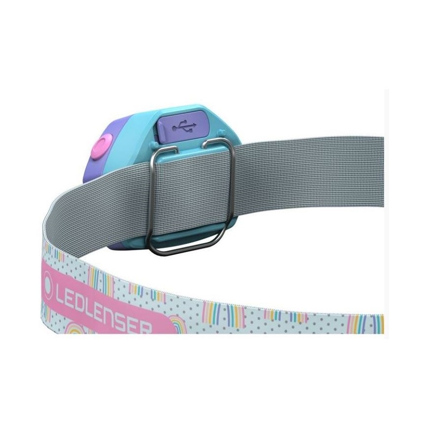 Ledlenser KIDLED4R RAINBOW - LED stmievateľná nabíjateľná detská čelovka LED/280 mAh IPX4 40 lm 18 h fialová