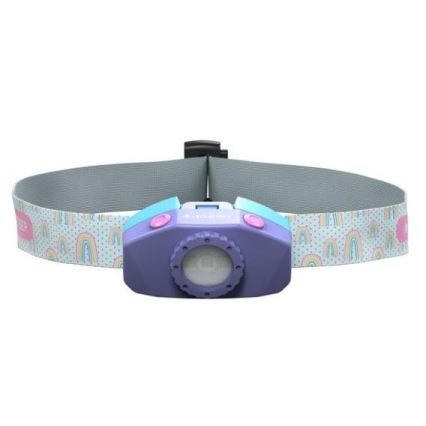 Ledlenser KIDLED4R RAINBOW - LED stmievateľná nabíjateľná detská čelovka LED/280 mAh IPX4 40 lm 18 h fialová