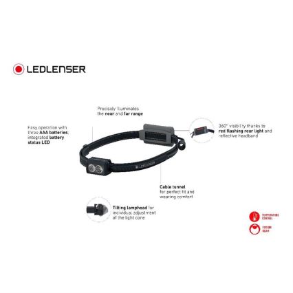 Ledlenser NEO3 - LED stmievateľná čelovka LED/3xAAA IP54 400 lm 20 h čierna
