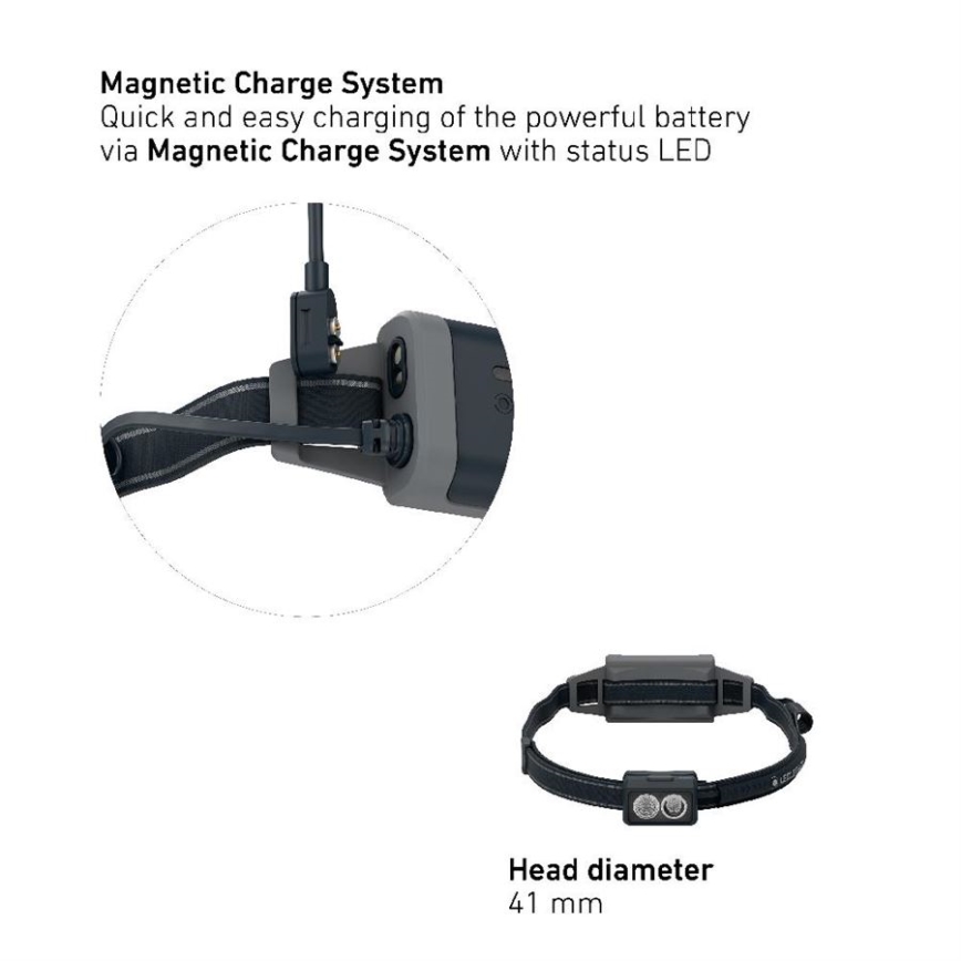Ledlenser NEO5R - LED Stmievateľná nabíjateľná čelovka LED/1800 mAh IP54 600 lm 35 h čierna/biela