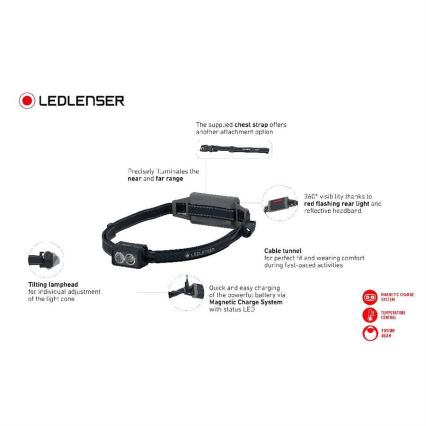 Ledlenser NEO5R - LED stmievateľná dobíjateľná čelovka LED/1800 mAh IP54 600 lm 35 h modrá