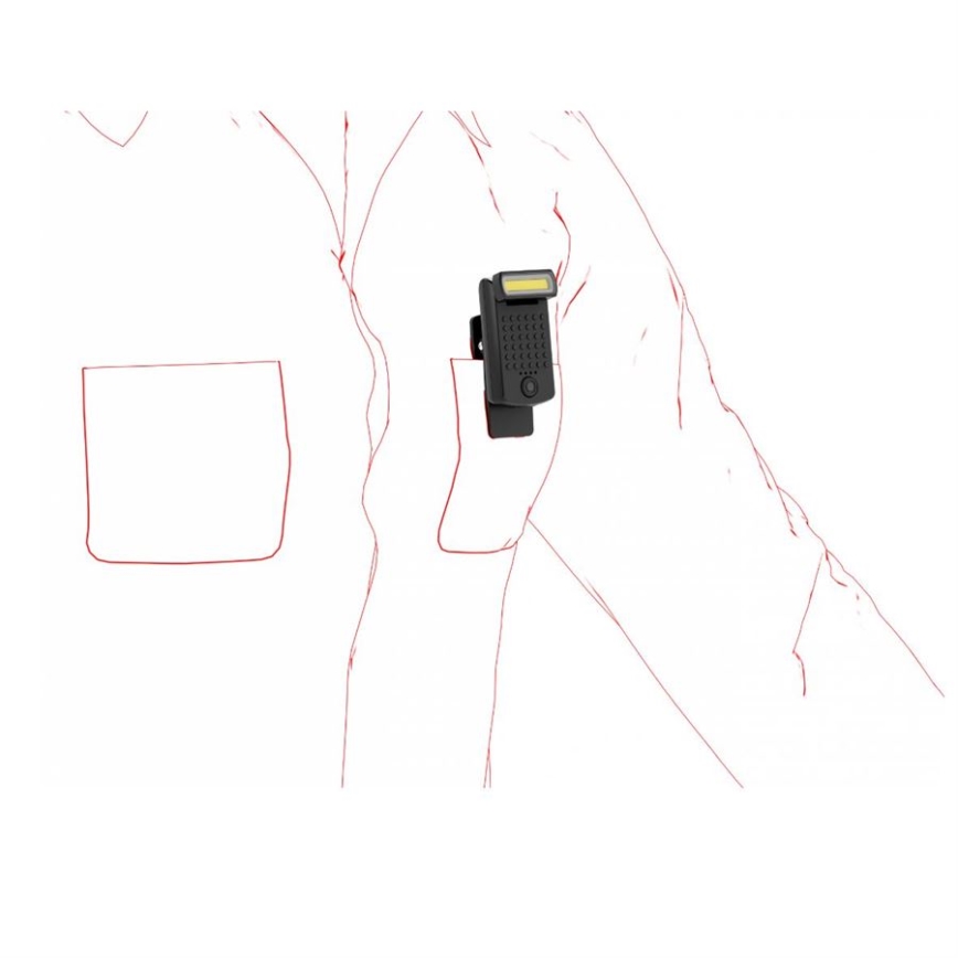 Ledlenser W1R - LED Stmievateľné nabíjateľné pracovné svietidlo s klipom LED/740 mAh IP54 220 lm