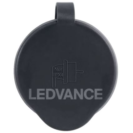 Guma kryje konektor. Na nej je vytlačené LEDVANCE a symbol s označením Nur IPX4. Kontext je biely podklad.