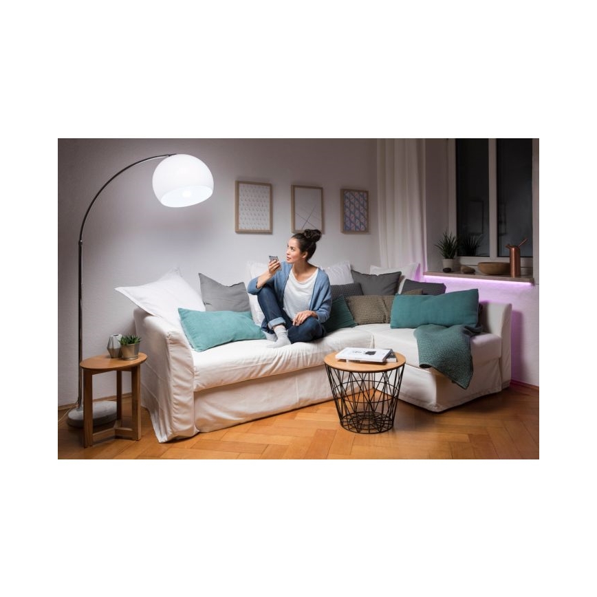 Ledvance - Inteligentný reproduktor Google Nest Mini + LED Stmievateľná žiarovka SMART+ A60 E27/6,5W/230V 2700K