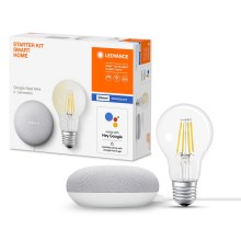 Ledvance - Inteligentný reproduktor Google Nest Mini Wi-Fi + LED Stmievateľná žiarovka SMART+ E27/6,5W/230V 2700K