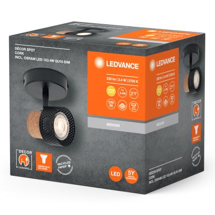 Ledvance - LED Bodové svietidlo DECOR CORK 1xGU10/3,4W/230V