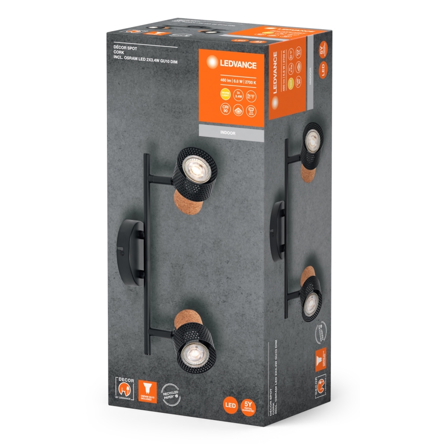 Ledvance - LED Bodové svietidlo DECOR CORK 2xGU10/3,4W/230V