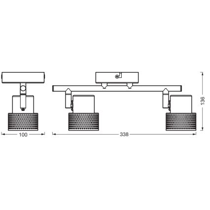 Ledvance - LED Bodové svietidlo DECOR CORK 2xGU10/3,4W/230V