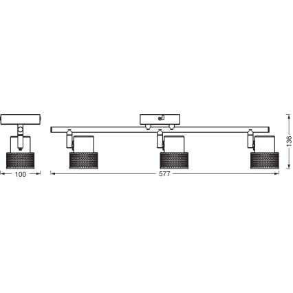 Ledvance - LED Bodové svietidlo DECOR CORK 3xGU10/3,4W/230V