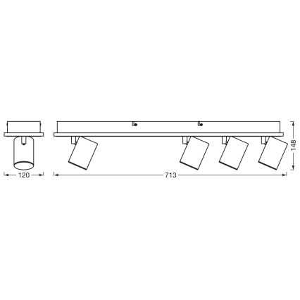 Ledvance - LED Bodové svietidlo DECOR MARS LED/58,5W/230V