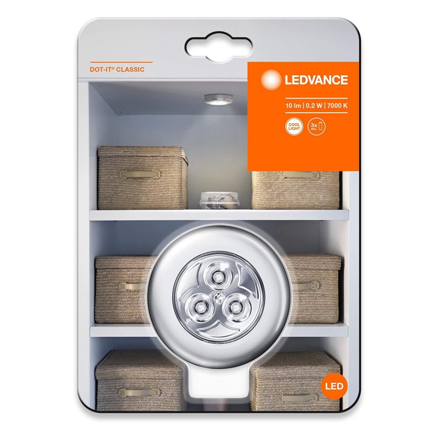 Ledvance - LED Dotykové orientačné svietidlo DOT-IT LED/0,2W/3xAAA