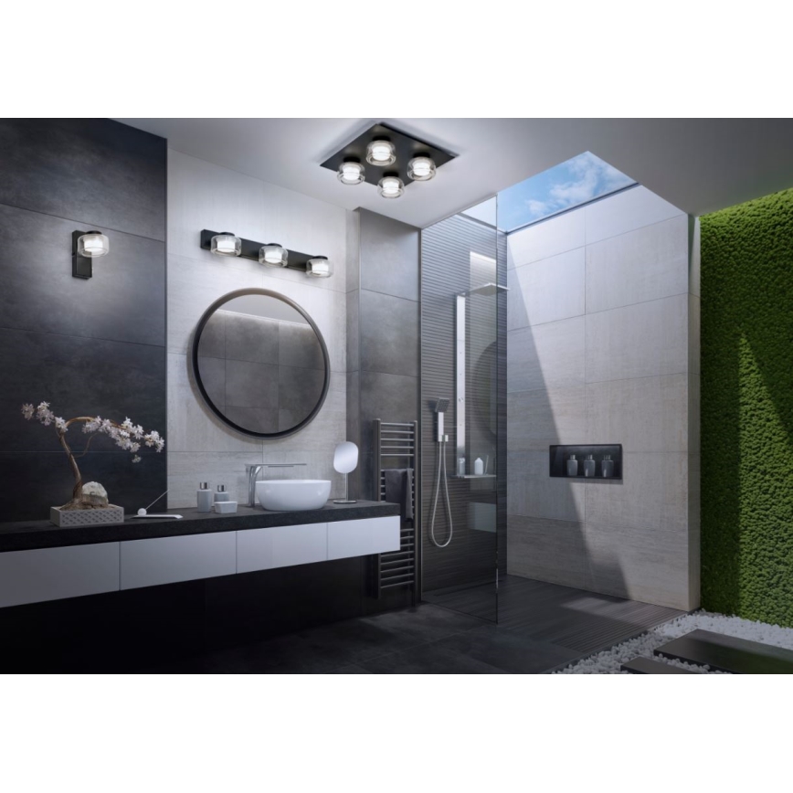 Ledvance - LED Kúpeľňové nástenné svietidlo ORBIS FLAME LED/5,5W/230V 3000/4000K IP44 čierna