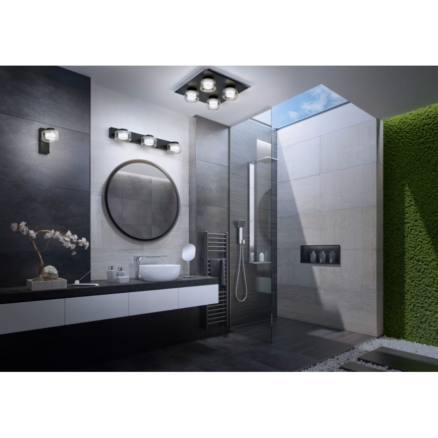 Ledvance - LED Kúpeľňové stropné svietidlo ORBIS FLAME 4xLED/5,5W/230V 3000/4000K IP44 čierna