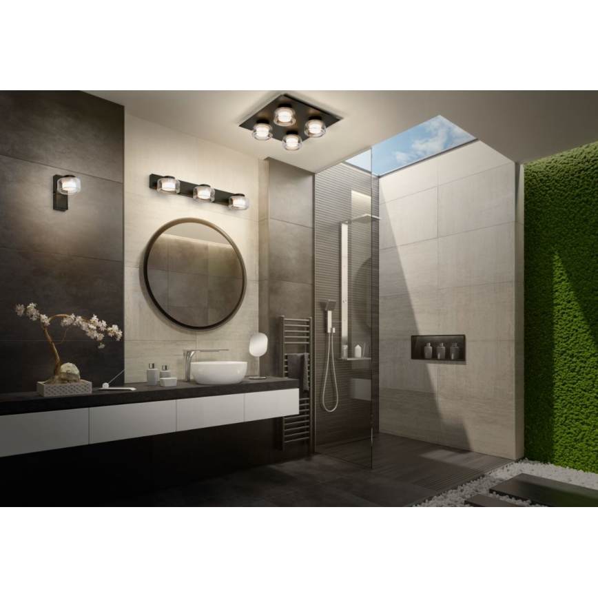 Ledvance - LED Kúpeľňové stropné svietidlo ORBIS FLAME 4xLED/5,5W/230V 3000/4000K IP44 čierna