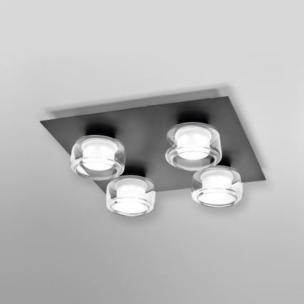 Ledvance - LED Kúpeľňové stropné svietidlo ORBIS FLAME 4xLED/5,5W/230V 3000/4000K IP44 čierna