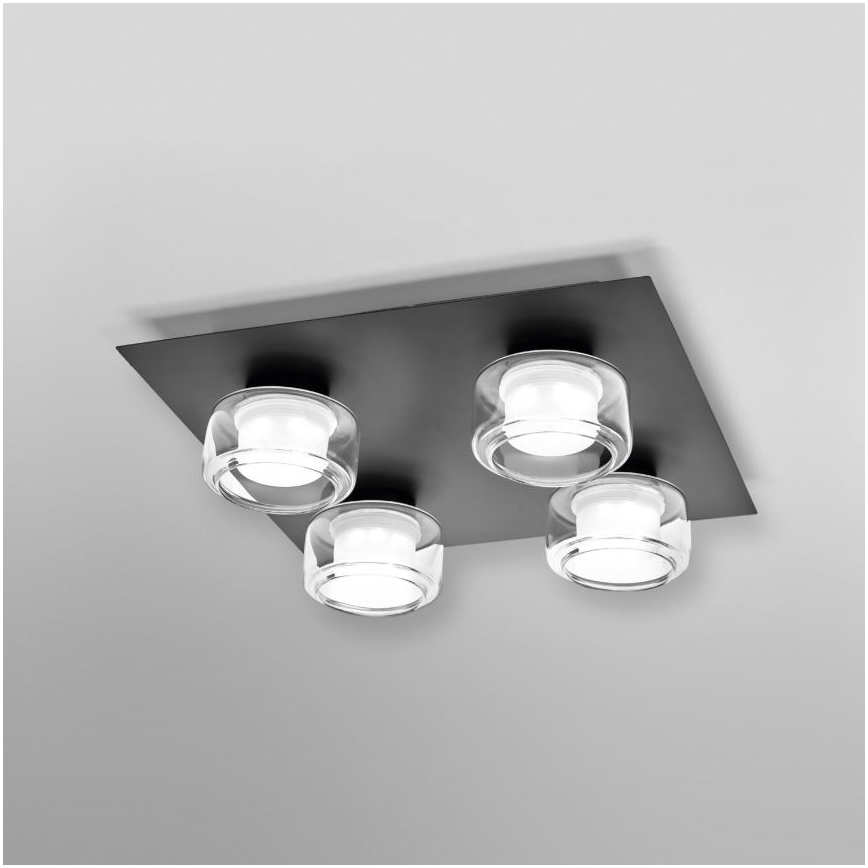 Ledvance - LED Kúpeľňové stropné svietidlo ORBIS FLAME 4xLED/5,5W/230V 3000/4000K IP44 čierna