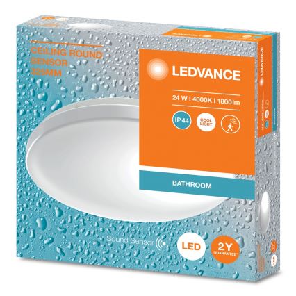Ledvance - LED Kúpeľňové stropné svietidlo so senzorom CEILING ROUND LED/24W/230V IP44