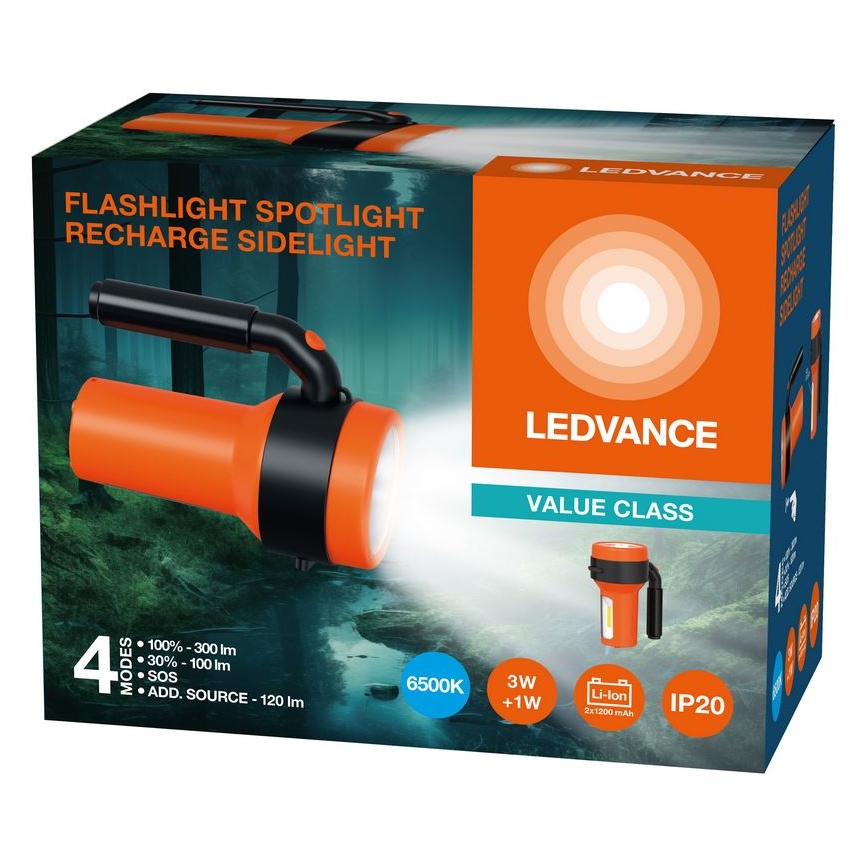 Ledvance - LED nabíjacia baterka s powerbankou FLASHLIGHT LED/3W/5V 2400 mAh