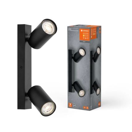 Ledvance - LED Nástenné bodové svietidlo OCTAGON 2xGU10/3,4W/230V 2700K čierna