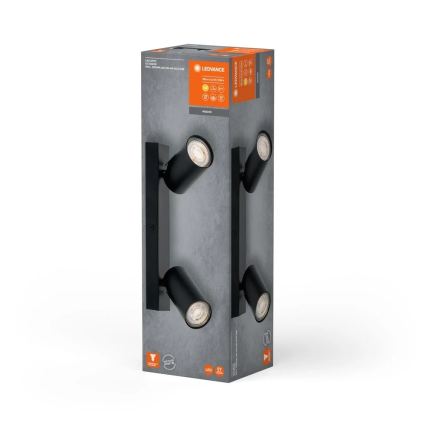 Ledvance - LED Nástenné bodové svietidlo OCTAGON 2xGU10/3,4W/230V 2700K čierna