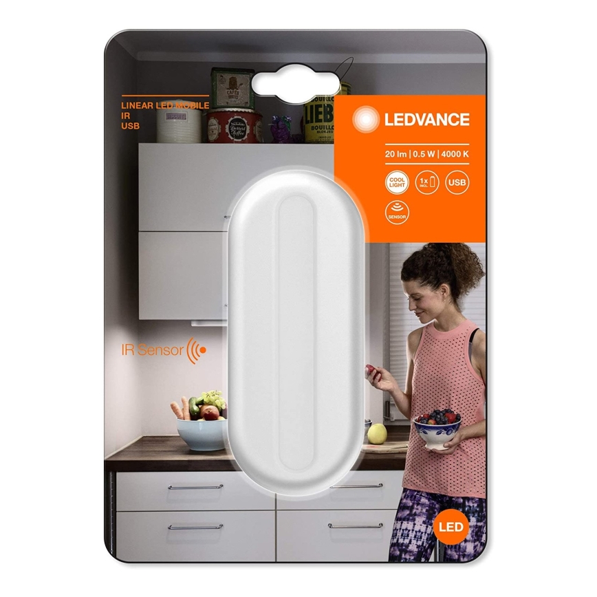Ledvance - LED Orientačné svietidlo so senzorom MOBILE LED/0,5W/3,7V 330 mAh CRI 90