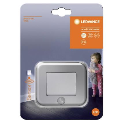 Ledvance - LED Orientačné svietidlo so senzorom NIGHTLUX LED/0,25W/3xAAA