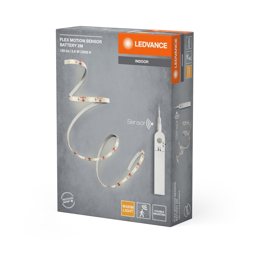 Ledvance - LED pásik s pohybovým senzorom FLEX 2 m LED/3,6 W/4×AA