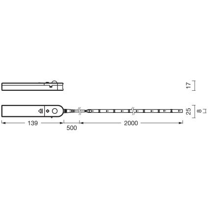 Ledvance - LED pásik s pohybovým senzorom FLEX 2 m LED/3,6 W/4×AA